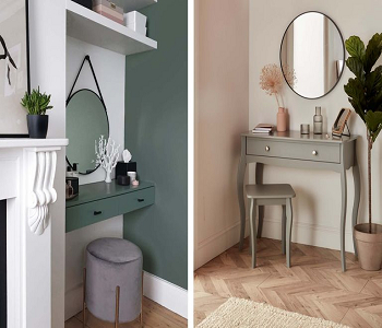 A dressing table Transform An Awkward Alcove Into A Statement Space