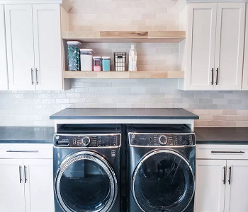 Matching air-tight storage containers Creative Detergent Storage Ideas To Make A Laundry Room Look Good