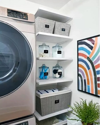 Put detergent on display Creative Detergent Storage Ideas To Make A Laundry Room Look Good
