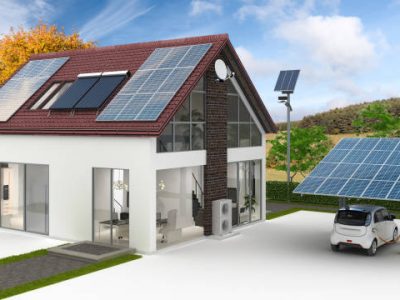 Energy supply at a house - 3d visualization