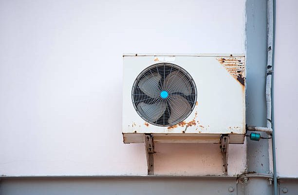 Air conditioning equipment outside of an hold house