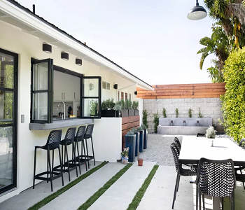 Combine concrete and gravel Special No Grass Backyard Ideas To Make The Most Of Your Outdoor Space