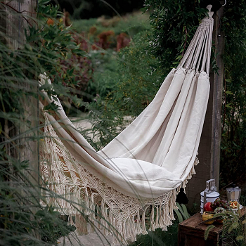 Double sized macrame hammock Under $50 Items To Give Your Patio A Breathtaking Summer Refresh