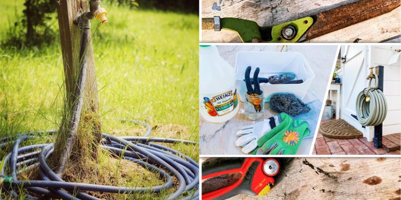 How to clean garden tools2