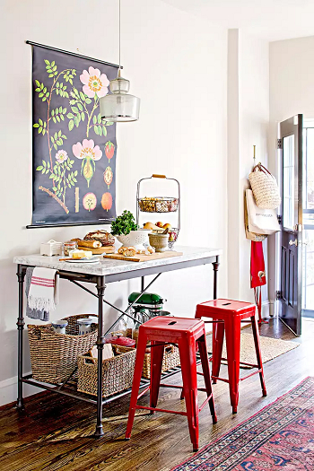 Kitchen entryway Interesting Decorating Ways To Fake An Entryway In A Tight Space