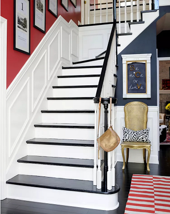 Staircase entryway Interesting Decorating Ways To Fake An Entryway In A Tight Space