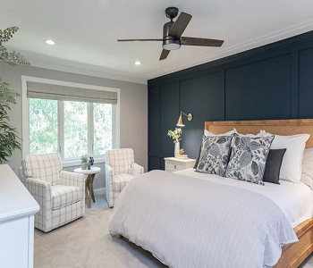 Warm gray and dark blue Wanted Two Color Combination Ideas For Double Impact Bedroom Wall