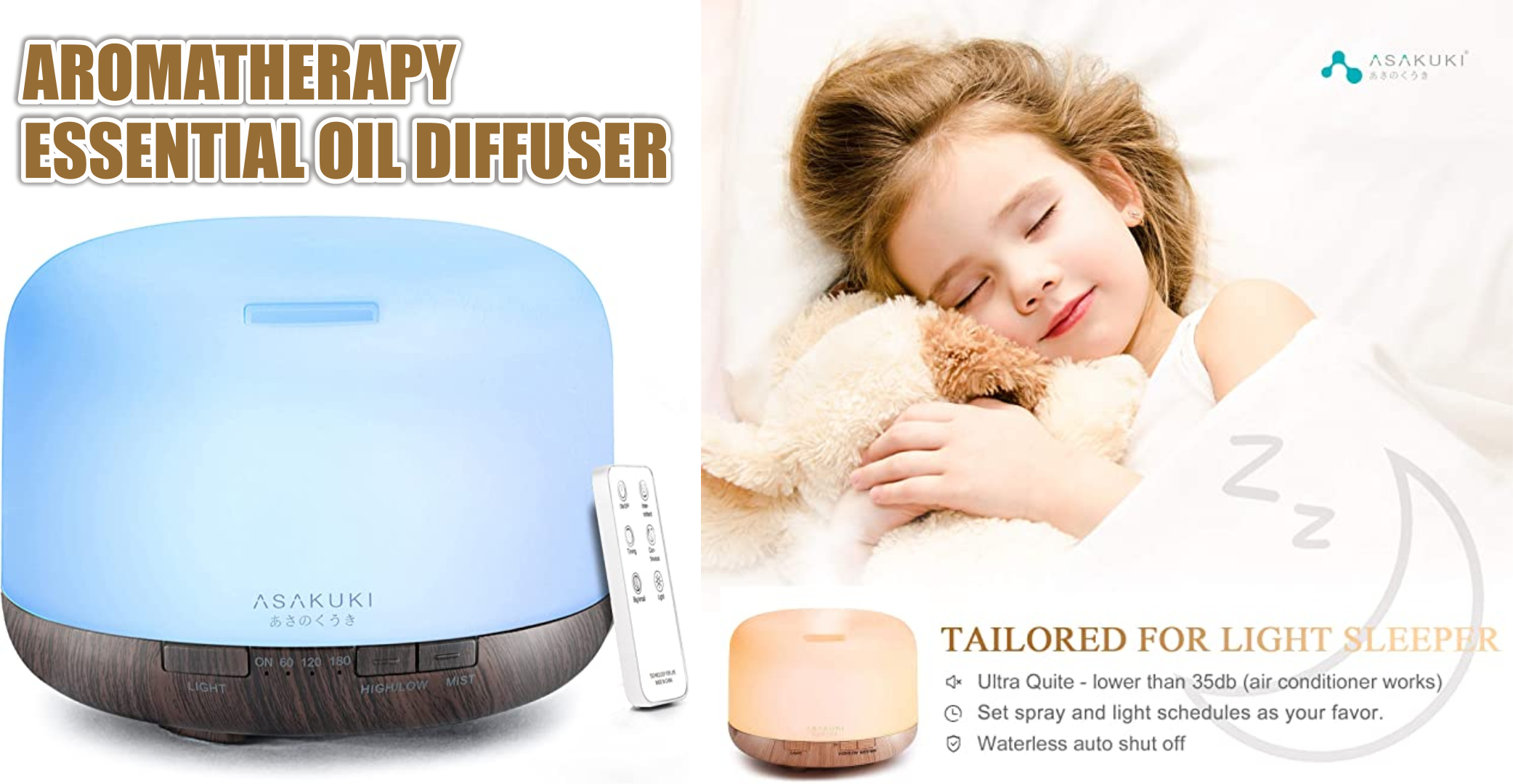 Aromatherapy essential oil diffuser