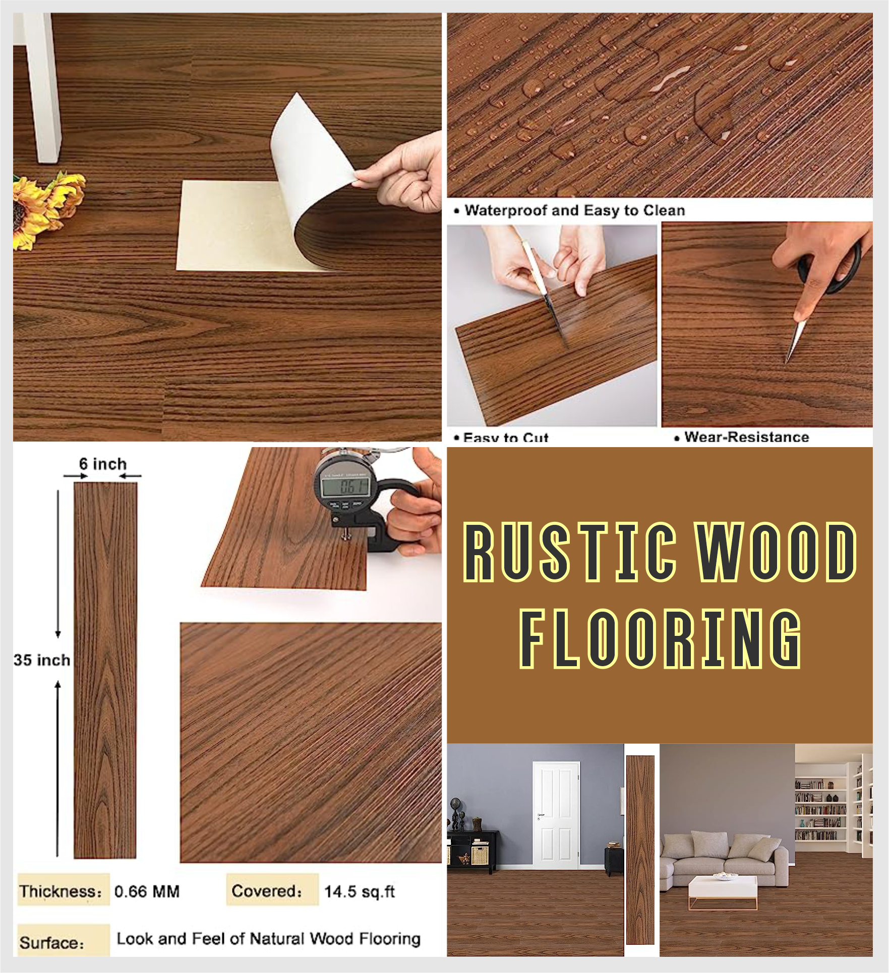 Rustic wood flooring