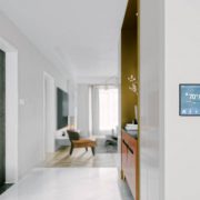 Interior of a modern house with smart automation system.