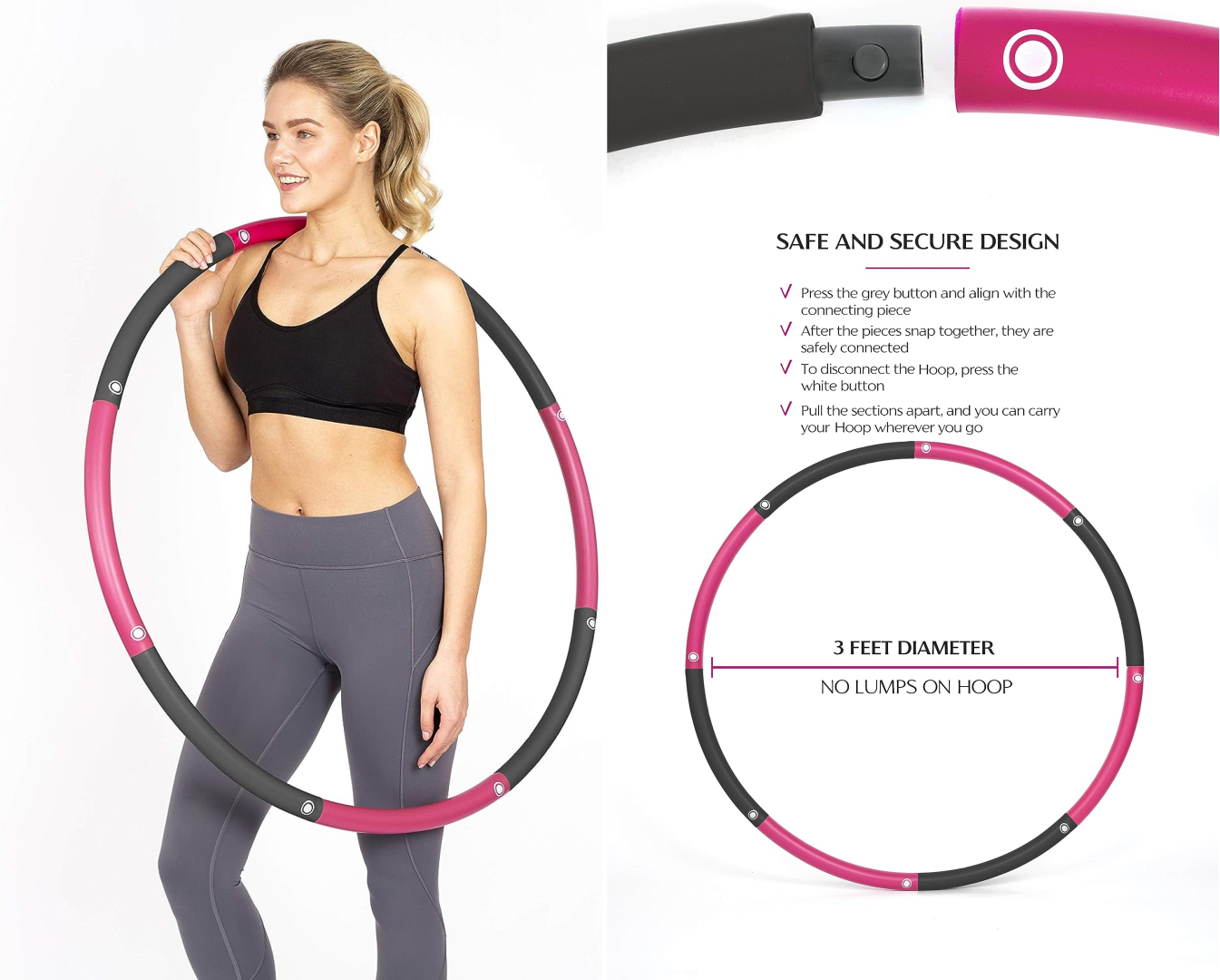 Exercise fitness hoop for adults