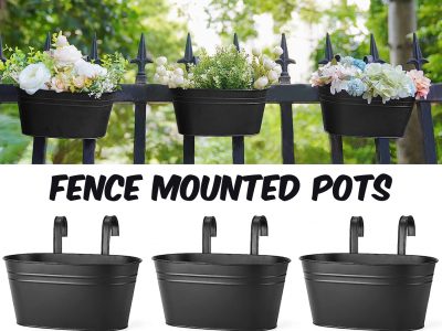 Fence mounted pots