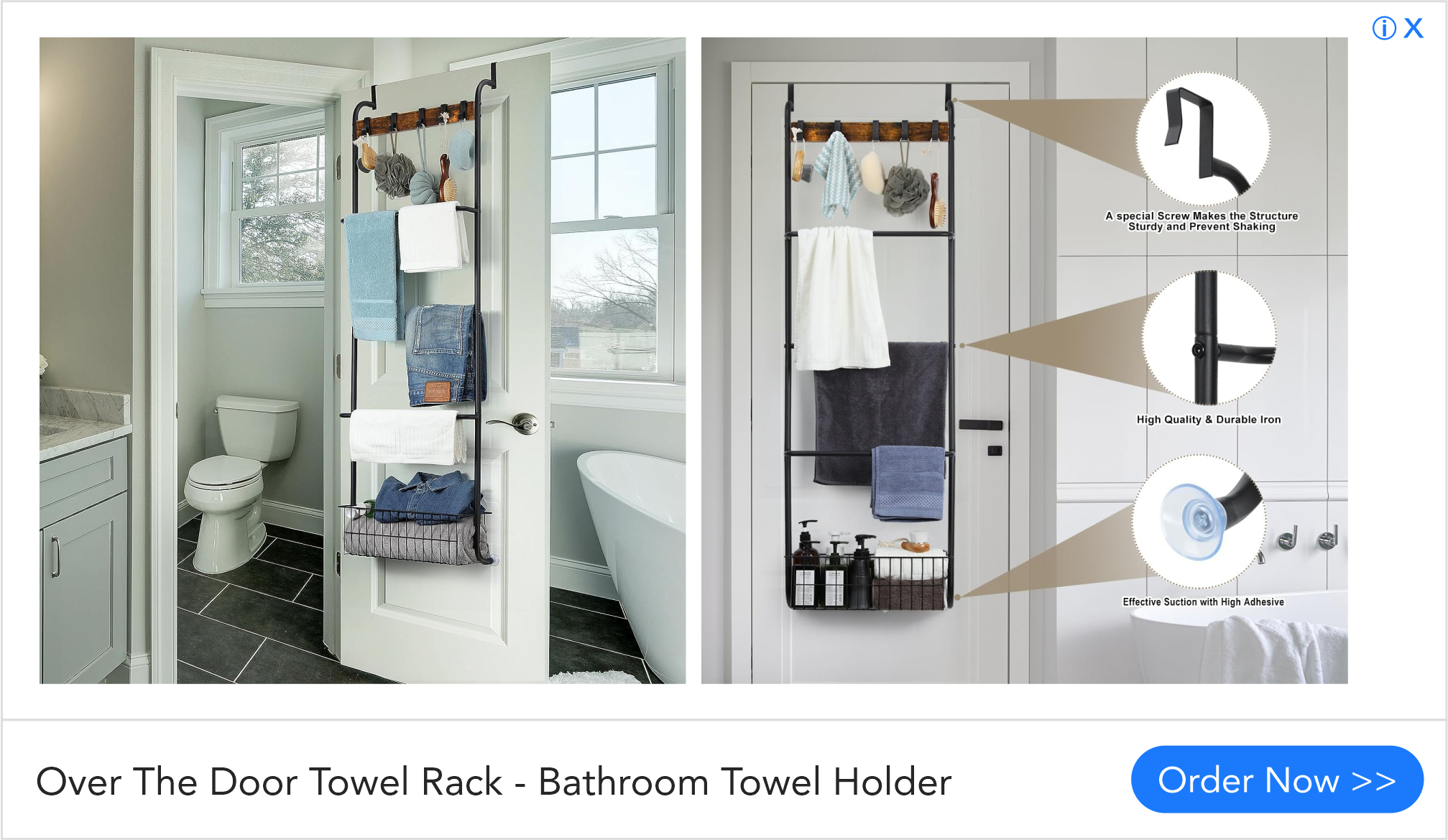Over the door towel rack - bathroom towel holder