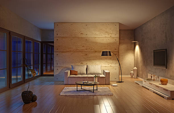 Beautiful modern living room interior (illustration)