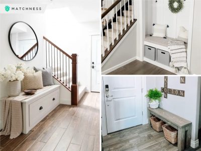 Inviting and functional entryway bench for a small space