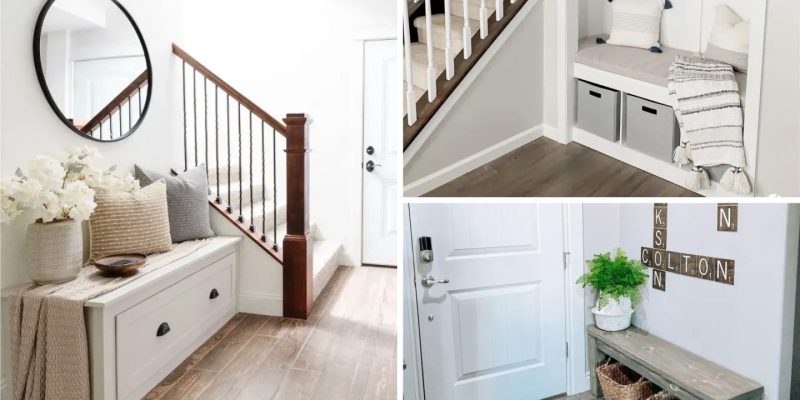 Inviting and functional entryway bench for a small space