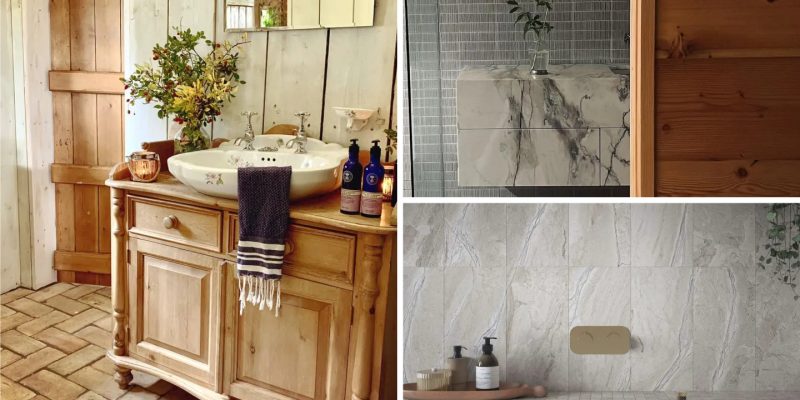 Timeless beauty farmhouse-inspired rustic tile shower