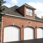 Garage doors of luxury home.