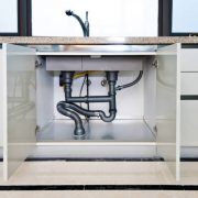 Water pipe under kitchen sink.