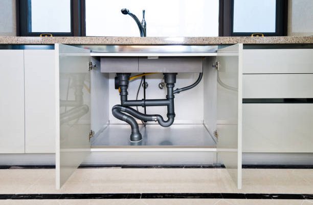 Water pipe under kitchen sink.