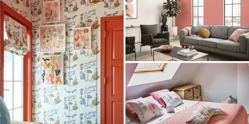 Spice up the decoration with coral hue application