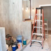 Master bathroom remodeling: painting in-progress