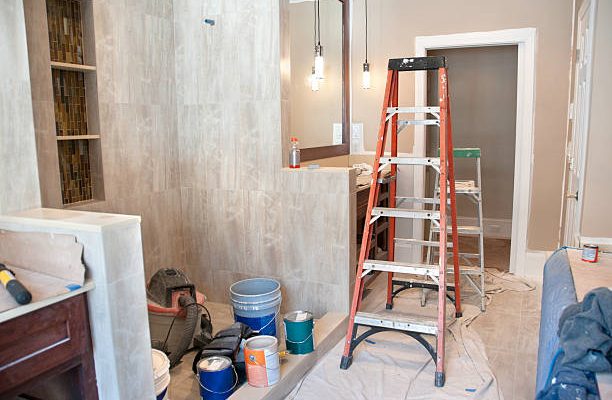 Master bathroom remodeling: painting in-progress