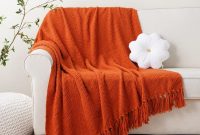 Battilo home burnt orange throw blanket for couch1