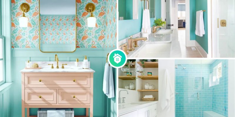 Turquoise color the implementation to your bathroom decor