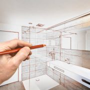Drawing renovation of a luxury bathroom estate home shower