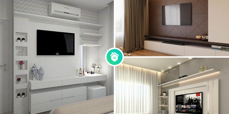 8 ideas of bedroom tv installation for your best private entertainment
