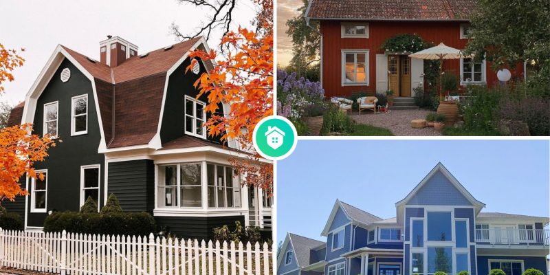 Contrasting combinations eye-catching paint schemes to pair with a brown roof