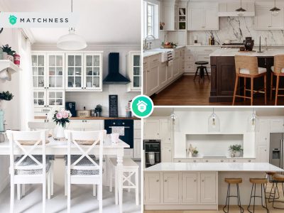 Stylish white on white cabinet for your kitchen