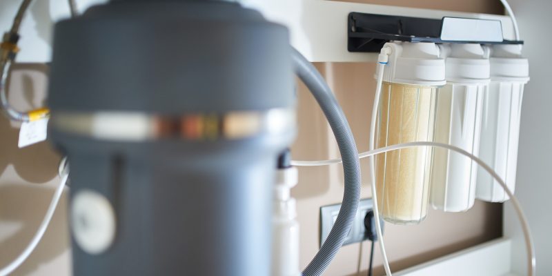 Water filter system or osmosis, water-purification