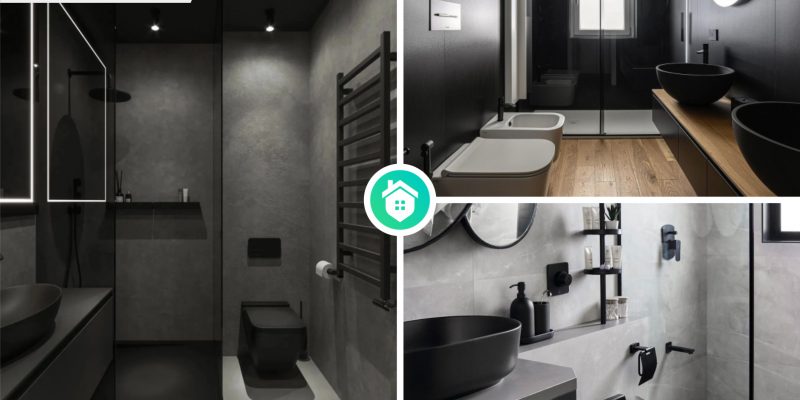 9 ideas to apply black color to the bathroom decoration
