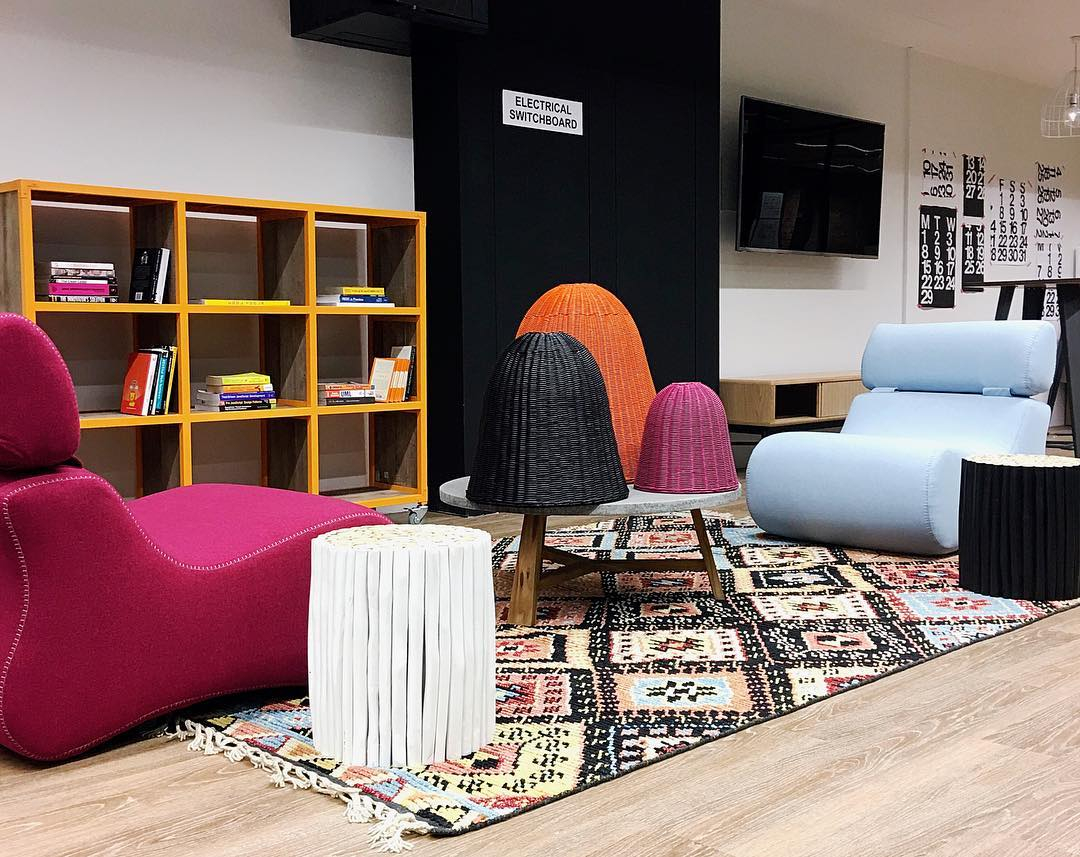 Vibrant furniture for office breakout area