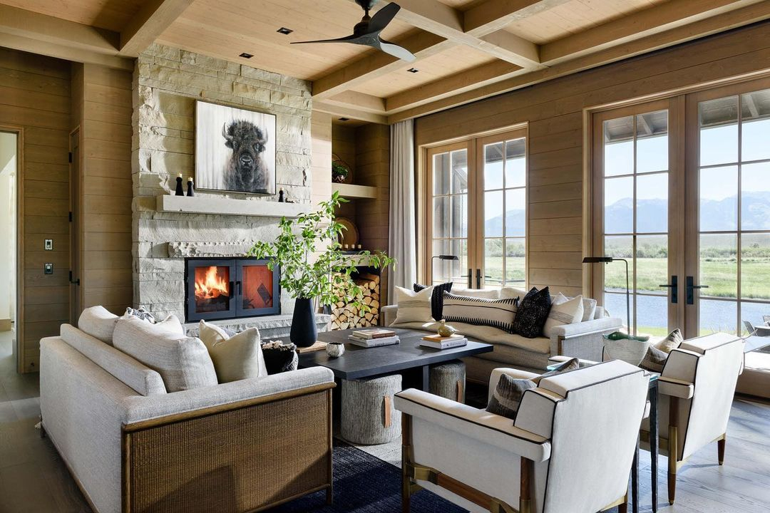 Indoor plants in mountain home decor