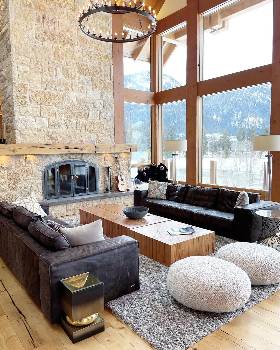 Plush rug and floor cushions