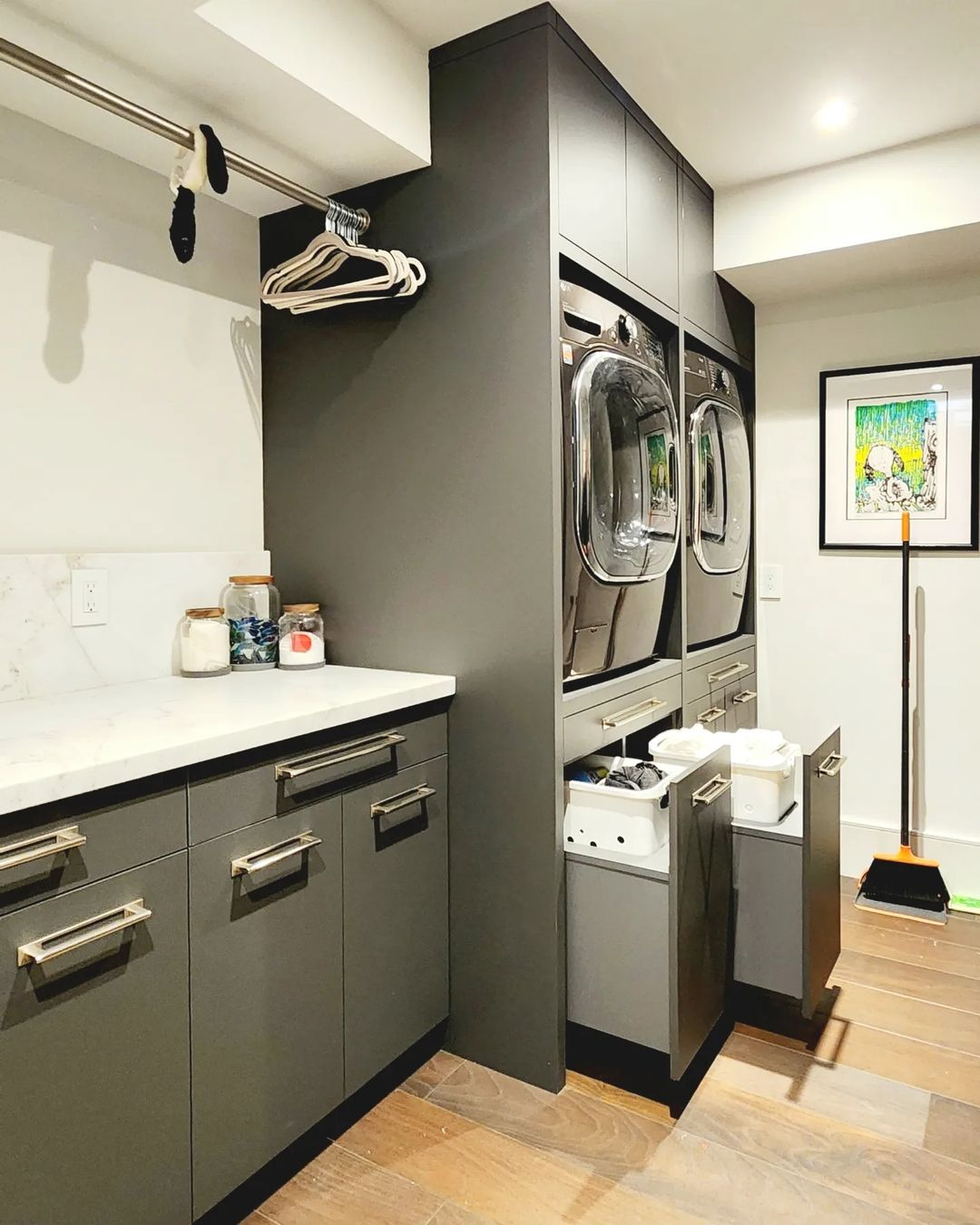 This one is the luxurious laundry room reference. You can see the machines are both in smart technology models.