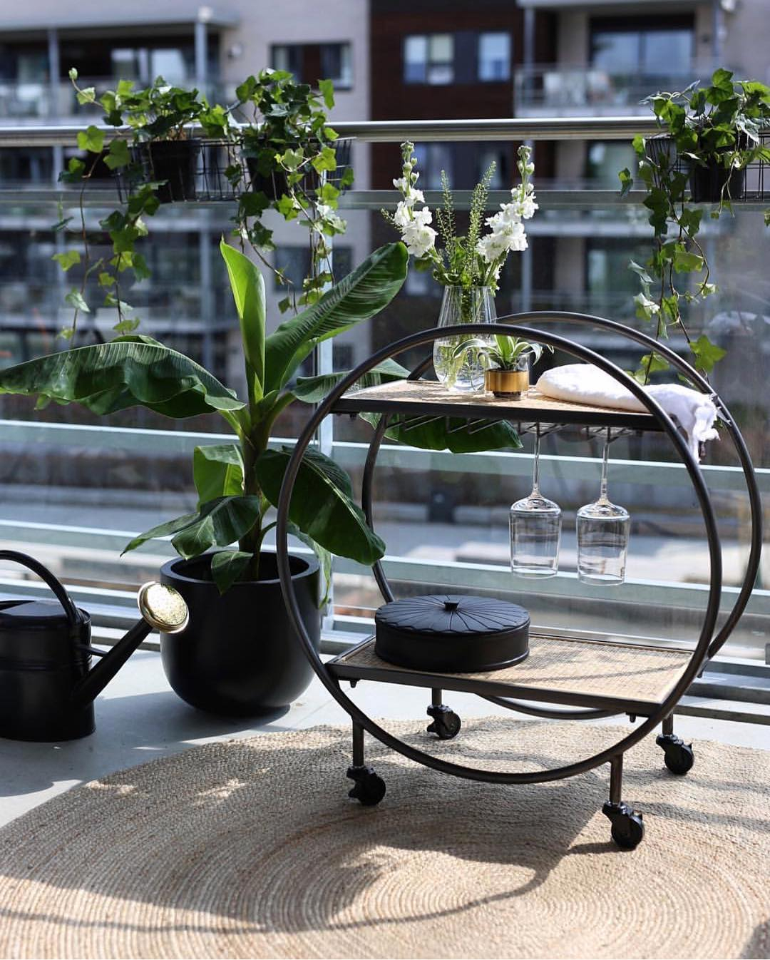 This bar cart is not only functional but also aesthetic. You can see the design which is in rounded design. 