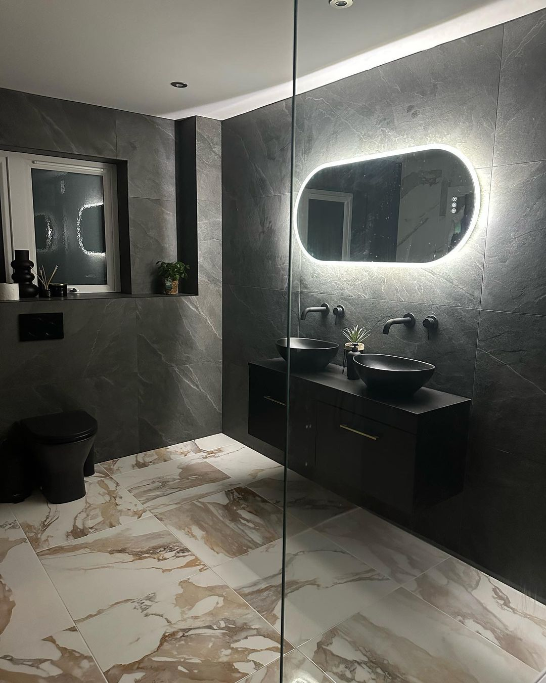 The black color is in a charcoal shade. It is made with black stone material with a strong characteristic. 