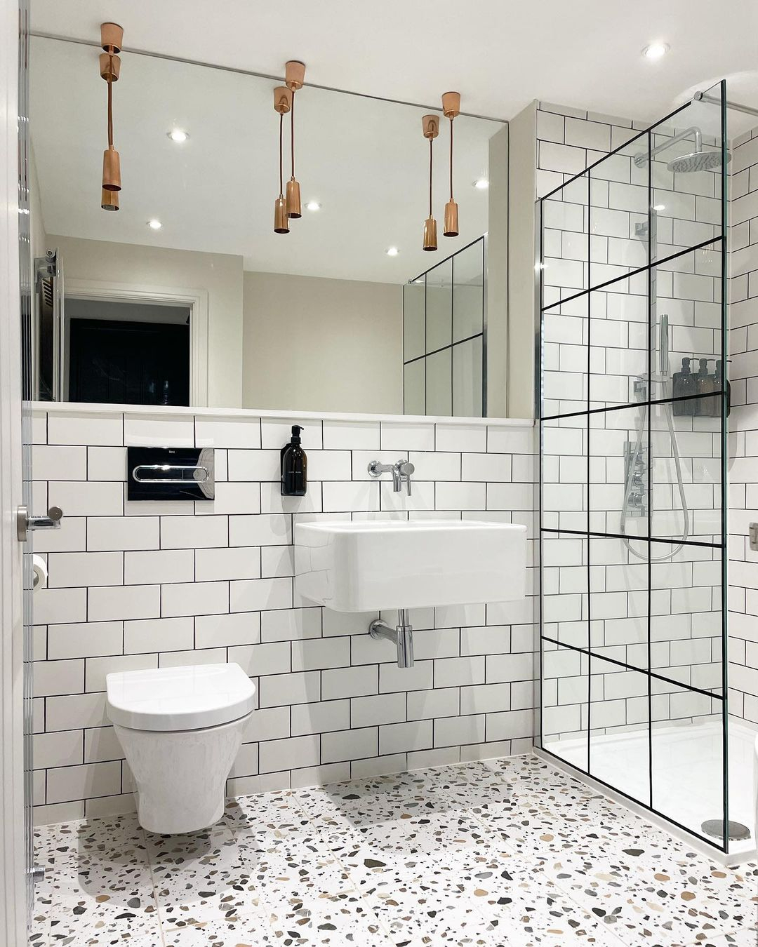 Terrazzo ceramic tiles for bathroom floors