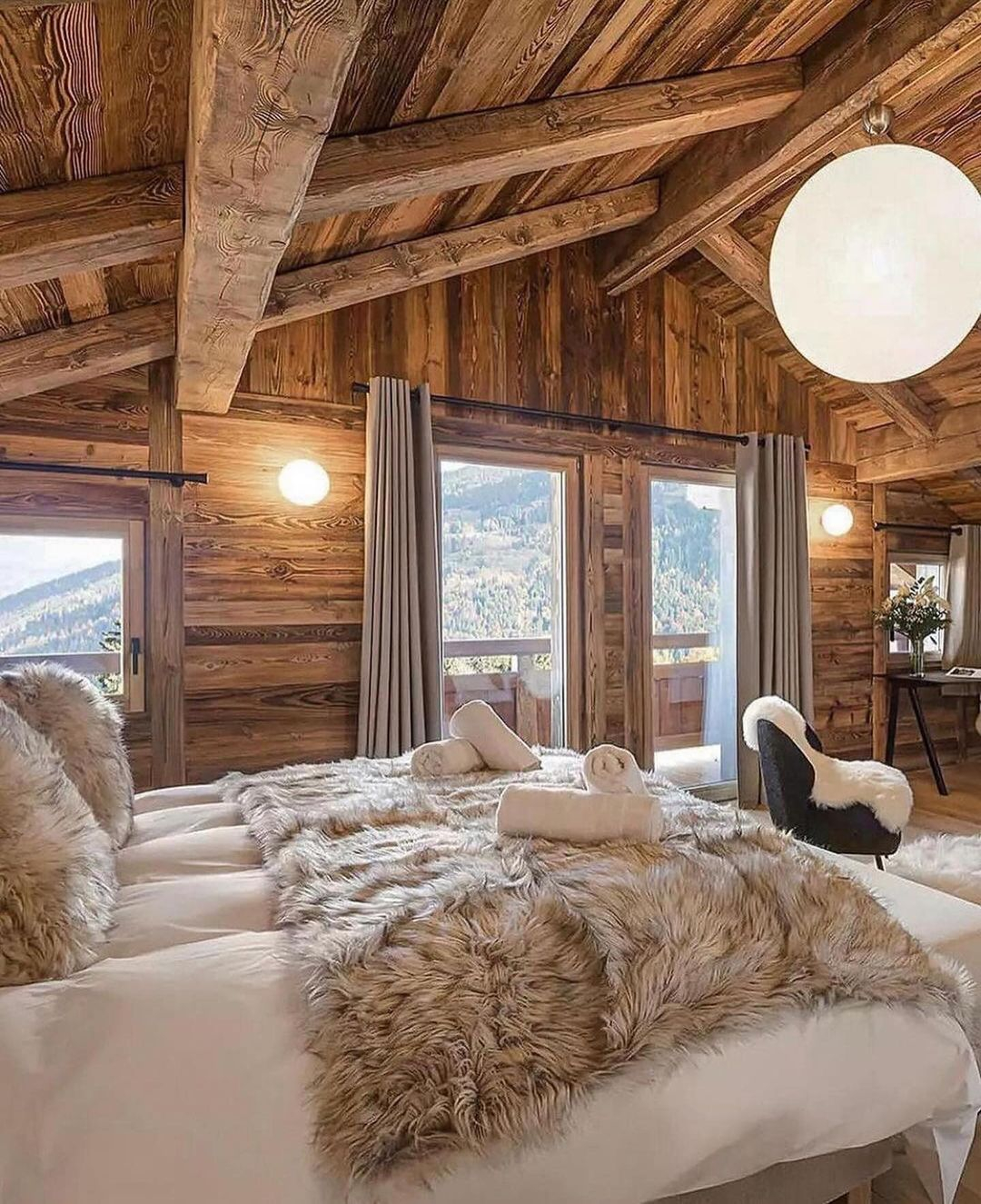 Cozy bedding and fur blankets