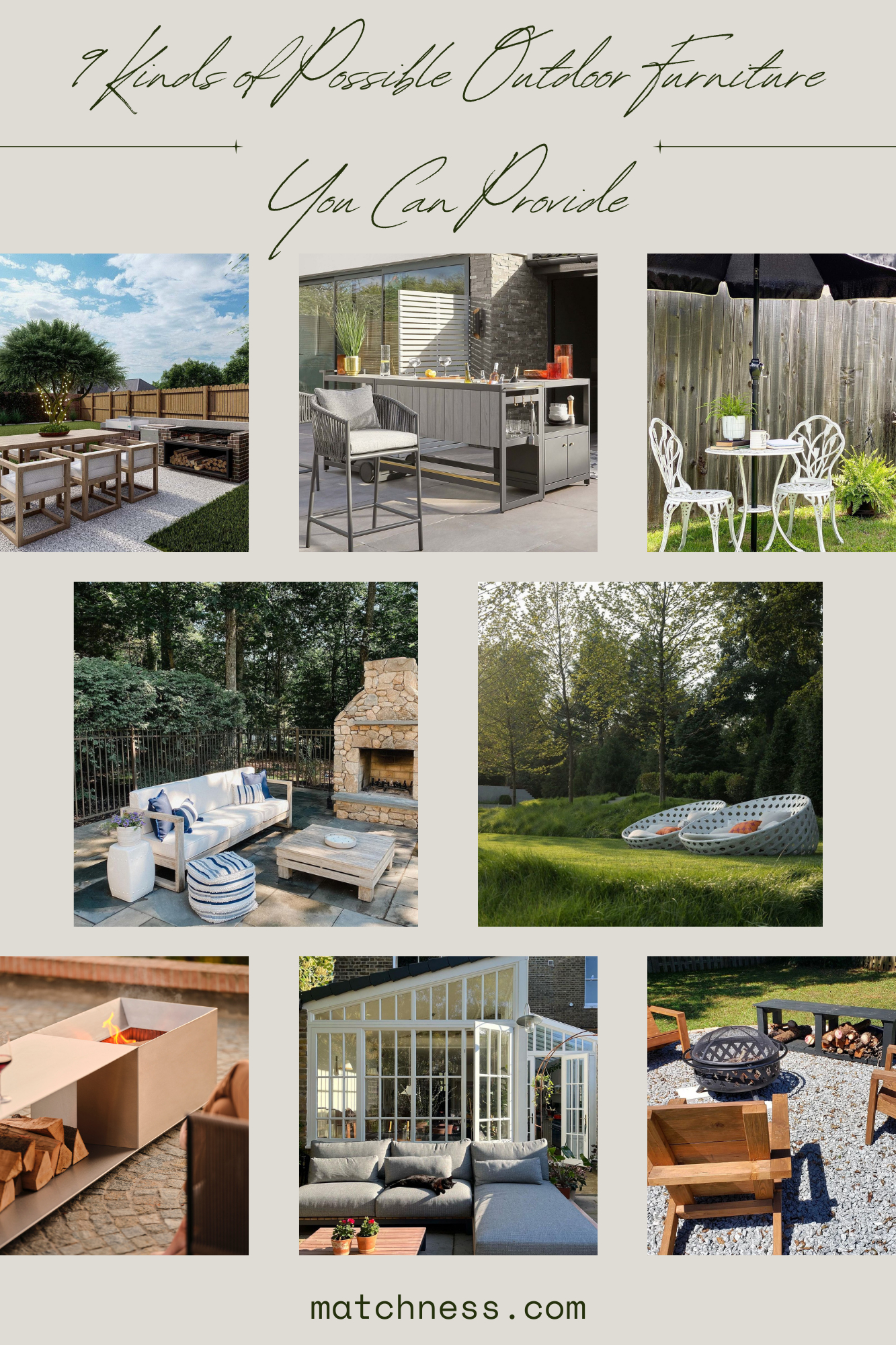 9 kinds of possible outdoor furniture you can provide 2