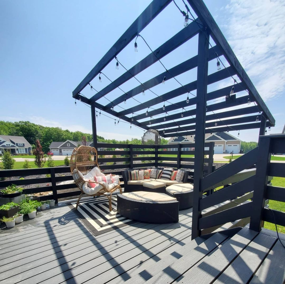 This one is an example of the deck which is painted in black color. You can have it if you want to create a certain style impression.