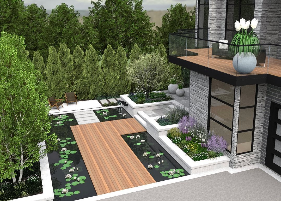 Having a pond in the front yard is such a great idea. You can have such a peaceful front yard area to make your guests in awe.