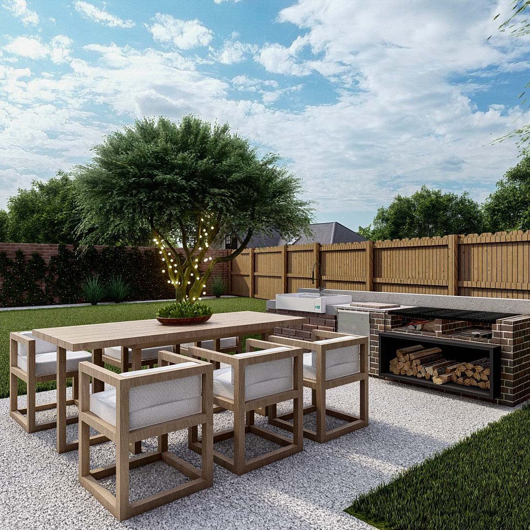 This outdoor dining set is made of wood material. The chairs are added with pads to make it stay comfortable.