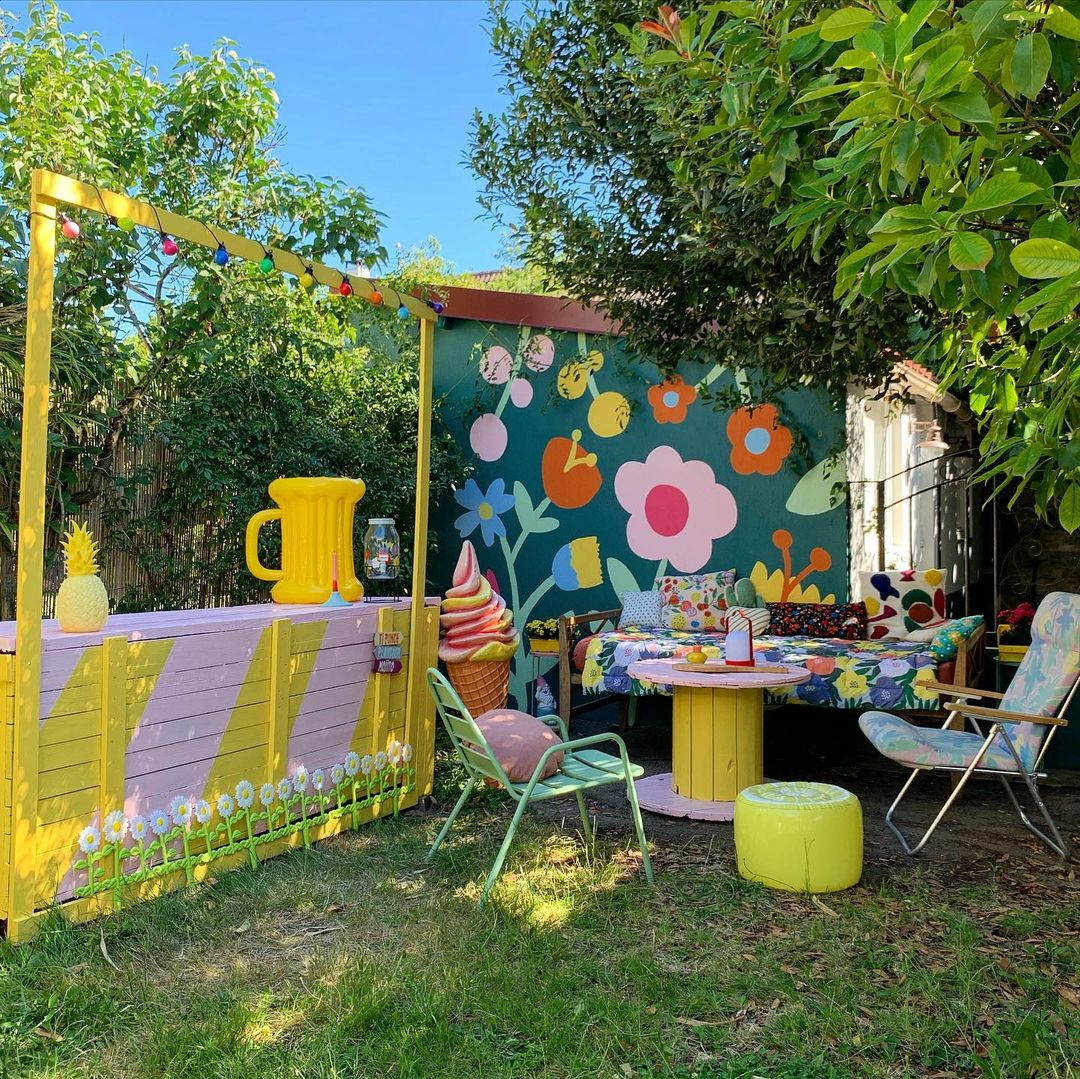 Colorful seating area