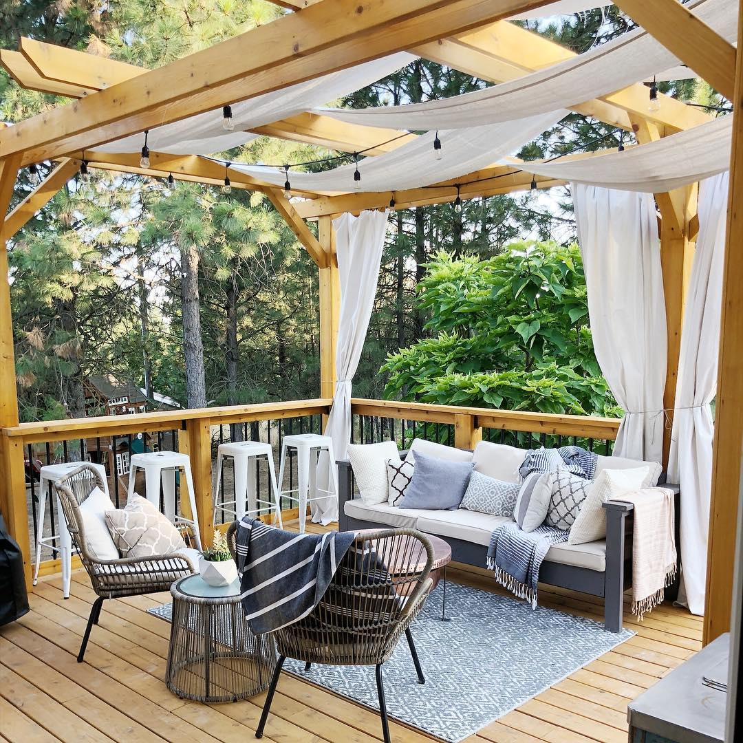 With the pergola, you can still get the warm sunlight that touches your skin but can be protected as well from the too-strong sun exposure.