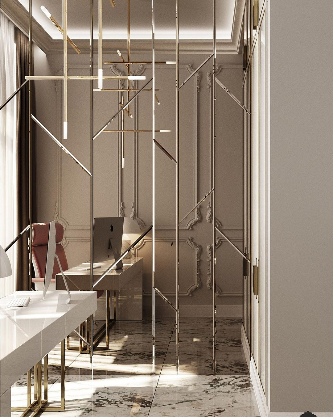 When commonly the mirror is framed, then it comes in the form of a wall. It will give an illusion for the room to look wider. 